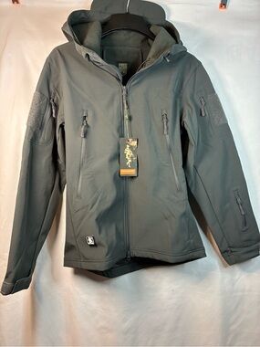 Men's Gray Free Soldier Shell Hooded Tactical Jacket - Small